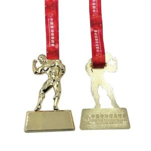 China 3D Fitness Gold Award Bodybuilding Stock Medal on sale