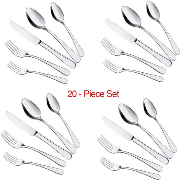 5 Pieces Stainless Steel Safe Flatware Cutlery Set Utensil Kitchen Cookware Sets