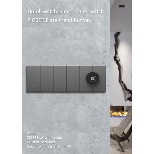 Wireless Zigbee Smart Switch , Tuya Smartphone Light Switch