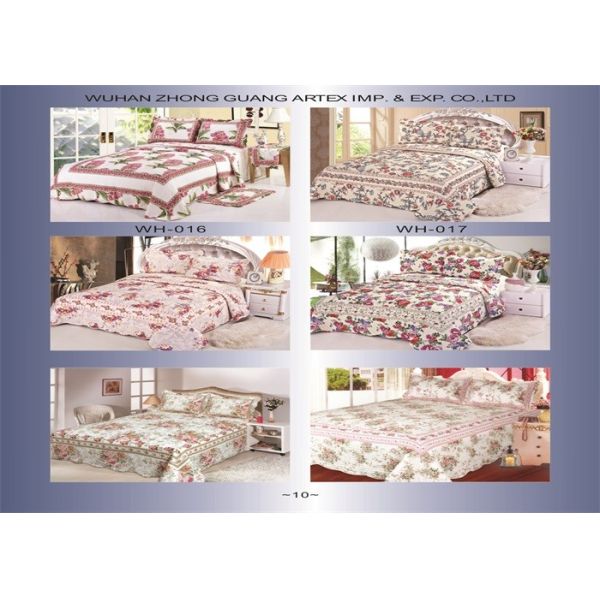 Imitated Patchwork Cotton Quilted Bedspread Machine Wash Cold Delicate