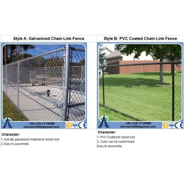 Galvanized Chain-link fence Mesh/Cyclone Fence Chain Mesh Black Chain Link Fence Cost