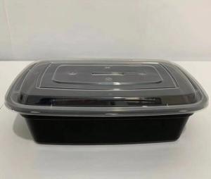 China Black 1000ml Microwavable Disposable PP Plastic Food Container wholesale
