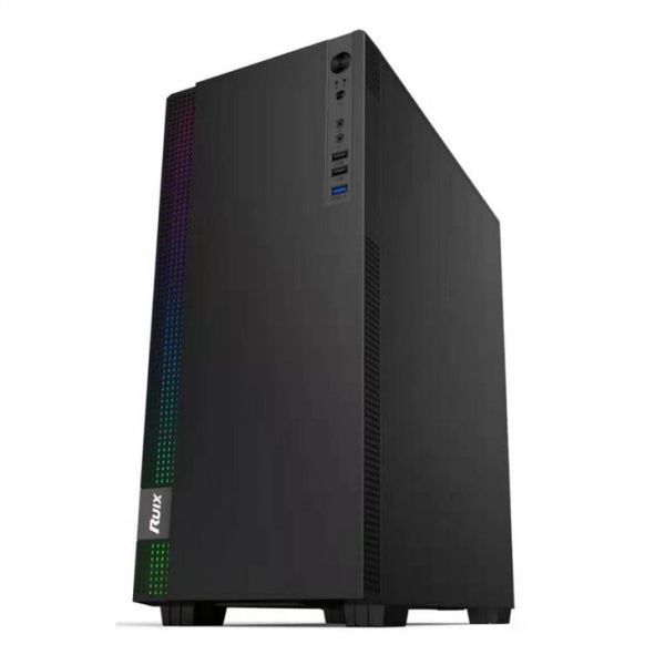 Mid-Tower PC Gaming Case ETEK Mid Tower PC Gaming ATX Computer Case Support 6 ARGB fans, Tempered Glass Side Pandel.