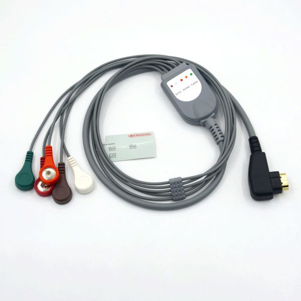 DMS ECG Cable Holter Probe 5Leads Snap AHA/IEC for DMS300