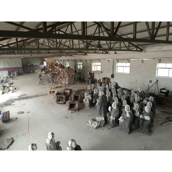 Stainless steel landscape sculpture with painting,sequare landscape stainless sculpture