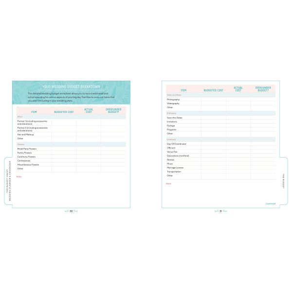 9 X 11 Inches Custom Business Planner , Hardcover Personal Ring Planner For Wedding
