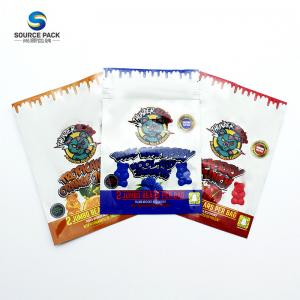 China CBD Gummies Packaging Mylar Bags Smell Proof Customized Weed Zipper Pack wholesale