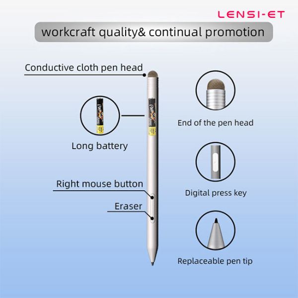 1024 Levels White Stylus Pen