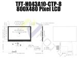 800x480 4.3 Inch TFT LCD Display Module Capacitive Touch Screen Module Pcap