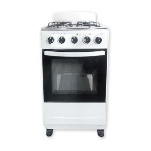 China 4 Burner Free Standing Oven 50cm White Stainless Steel Oven With Grill For Household wholesale