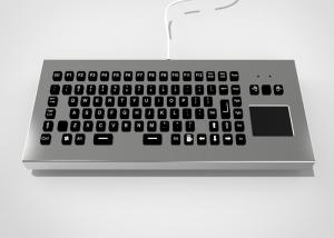 China Backlit USB PS/2 Rugged Desktop Metal Keyboard With Function Keys and Touchpad wholesale