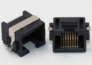 90 Degree 8P8C SMT RJ45 Single Port , Latch Up Side Entry RJ45 LAN Jack