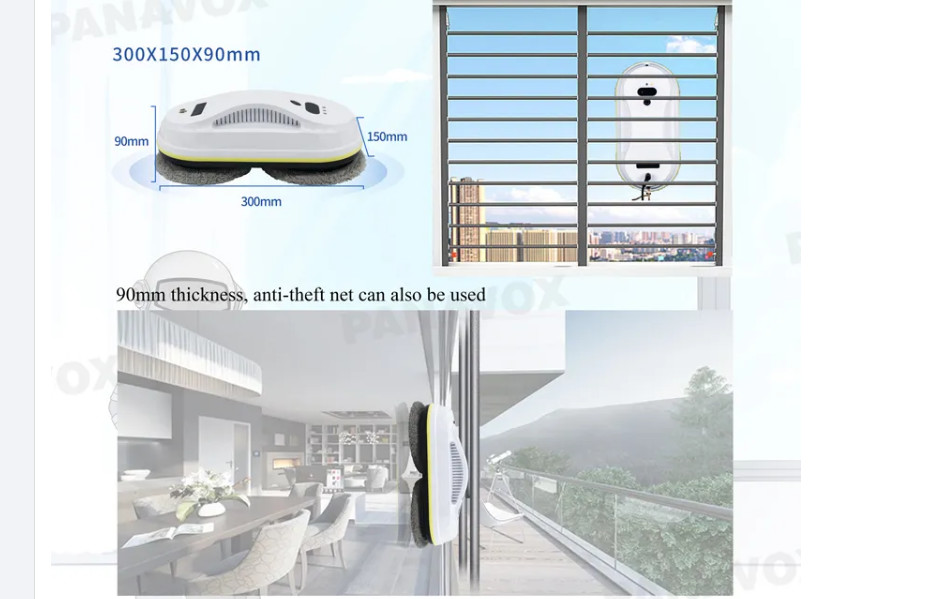 ABS PC Shell Full Auto Smart Glass Wiping Robot OEM ODM