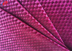 China Polyester Engraving Printing Knitted Stretch Velvet Fabric , Shiny Tartan Fabric on sale