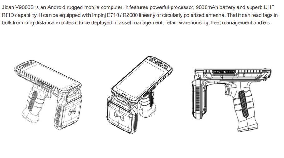 Android 11 Private Mold Rugged Industrial Mobile Handheld Device with RFID Reader Bar Code Scanner and QR Code Reader