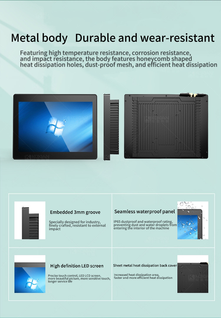 Embedded Built-In 21.5 Inch Industrial Open Frame Touch Screen Monitor Wide Working Temperature