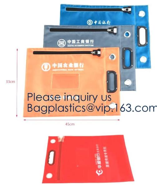 Quality Locking Security Money Bag Cash Bank Deposit Bag with Two Keys Bank Security Deposit Bags Cash Bag With Locking bagease for sale