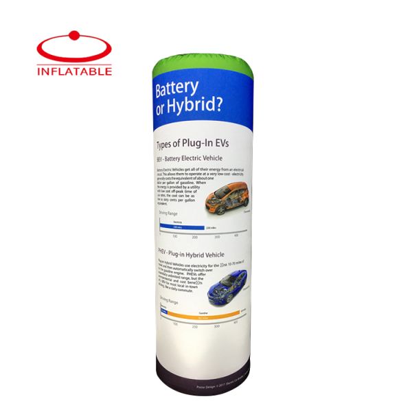 Custom Logo Inflatable Column 3.5m Advertising Classic With Light