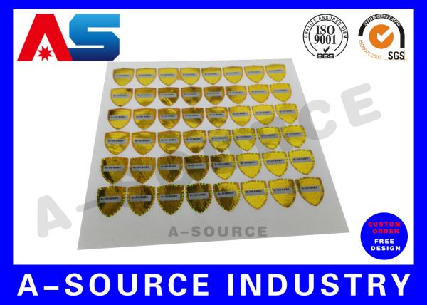 Quality Gold Security Anti Counterfeiting Custom Hologram Sticker With Serial Number / scratch overlay for sale