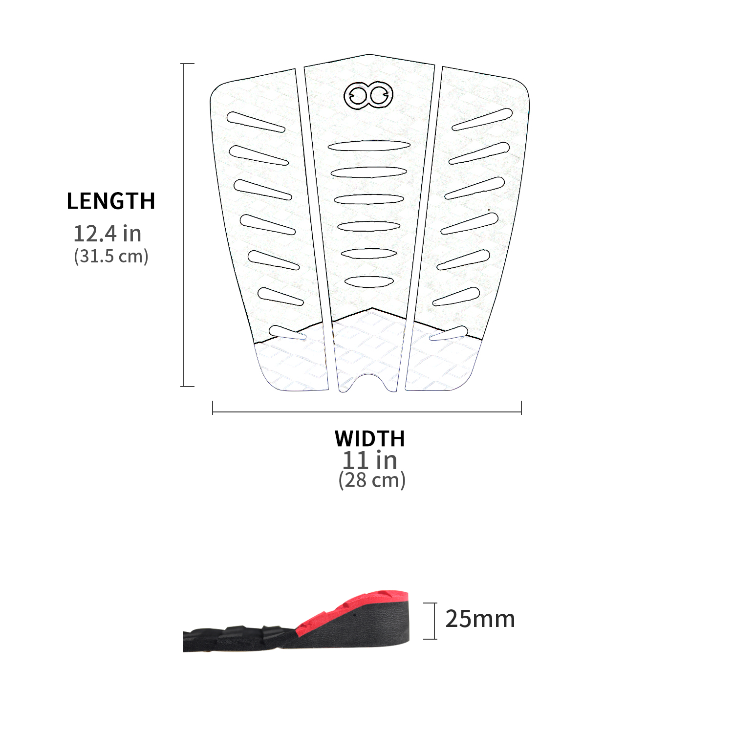 Deck Pad WOOWAVE Custom Surfboard Traction Pad SUP Front Tail Pad EVA Foam for Surfing