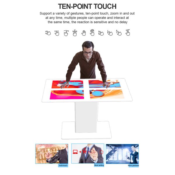 OEM / ODM 21.5 '' Interactive Multi Finger Touch Smart Game Table Kiosk Touch Screen Table For COFFEE GAME