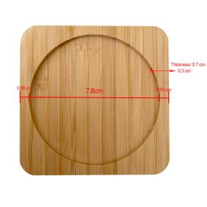 China 6 Pack 9cm Bamboo Coasters Round Shape Laser Logo Bar Home Cup Coasters wholesale