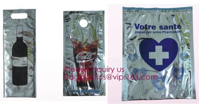 Custom Packing Aluminum Foil Zip-Lock Grocery Handle Thermal Insulation Cooler Bag For Outdoors,Promotional Insulated La
