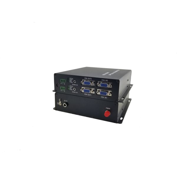 CE VGA To Fiber Converter Audio Video / VGA Multiplexer 4CH Audio + Data + Fiber Port