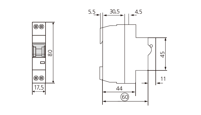 UKB71 1P+N C Curve 6KA breaking capacity Mini Circuit Breaker 6、10、16、20、25、32、40A