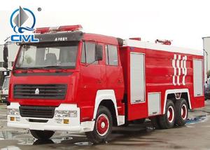 China 14m3 Water Tank Fire Fighting Trucks , Sinotruk Howo Fire Engine Truck Euro II Engine Red Color wholesale