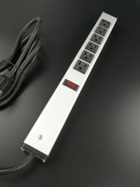 Quality Universal Mountable Six Socket Extension Cord Power Strip Dustproof Aluminum Shell for sale