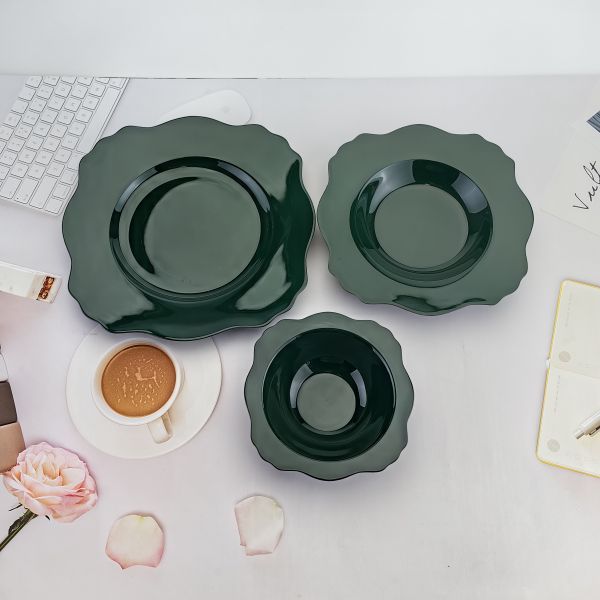 porcelain color glazing dinner set