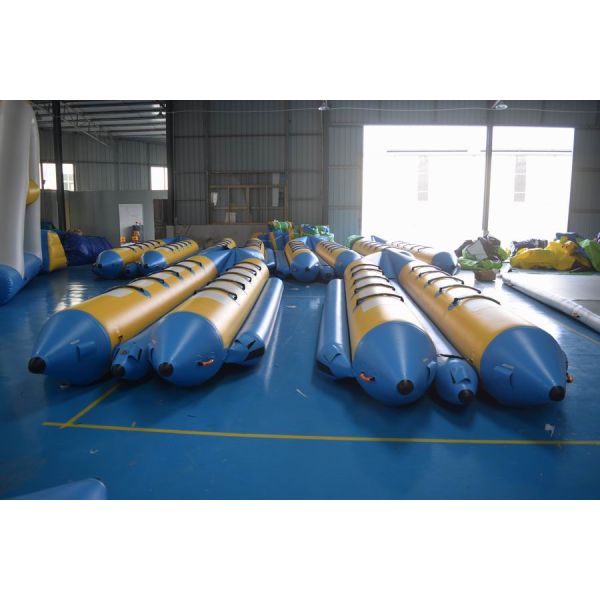 Double Lanes Inflatable Banana Boat With Reinforced Strips For Adult