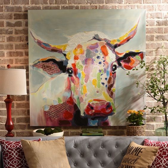 Angle Wings Pattern Modern Canvas Wall Art Hand Painted Embellishments
