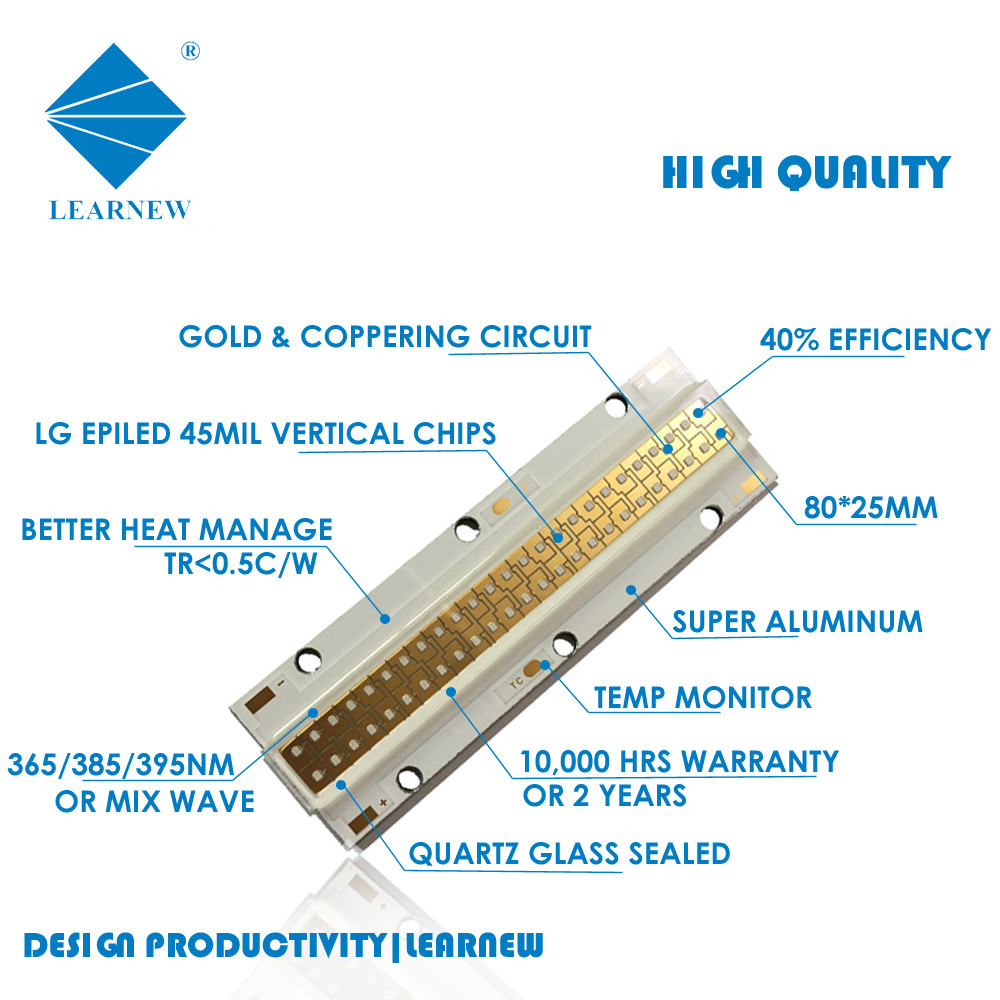 UVA UVB UVC 20W 50W 200W LED Array Chip 3535 3838 405nm For UV Curing