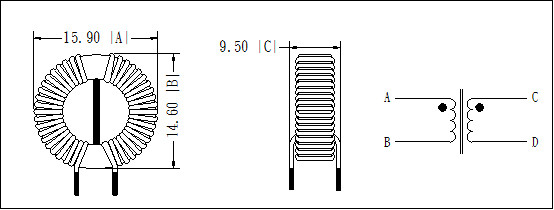 High Frequency Common Mode Choke Inductor / Toroidal Core Inductor TG-CMC06