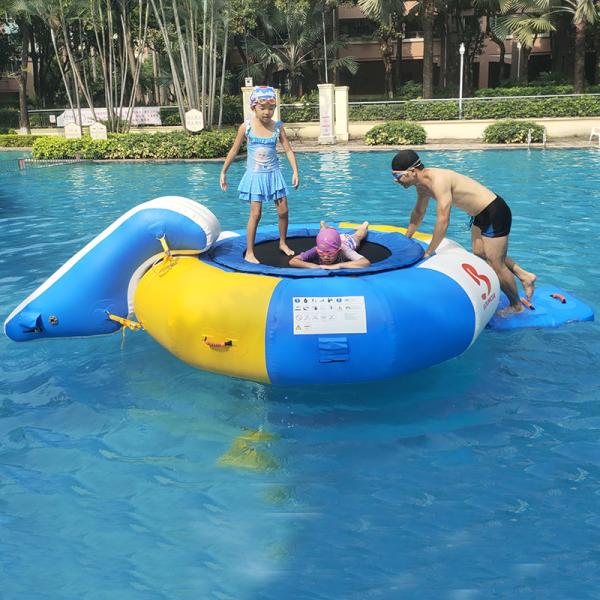 Quality 0.7mm Inflatable Water Trampoline Combo With Slide for sale