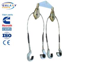 Four Bundled Conductor Lifting Hooks , Twist - Free Wire Rope Conductor Stringing Block