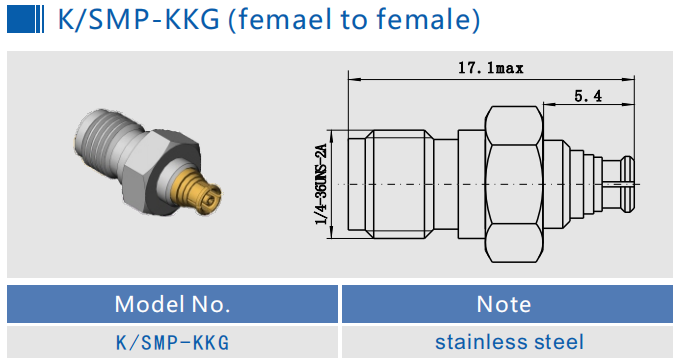 K Type to SMP Female to Female 2.92mm RF Adapter