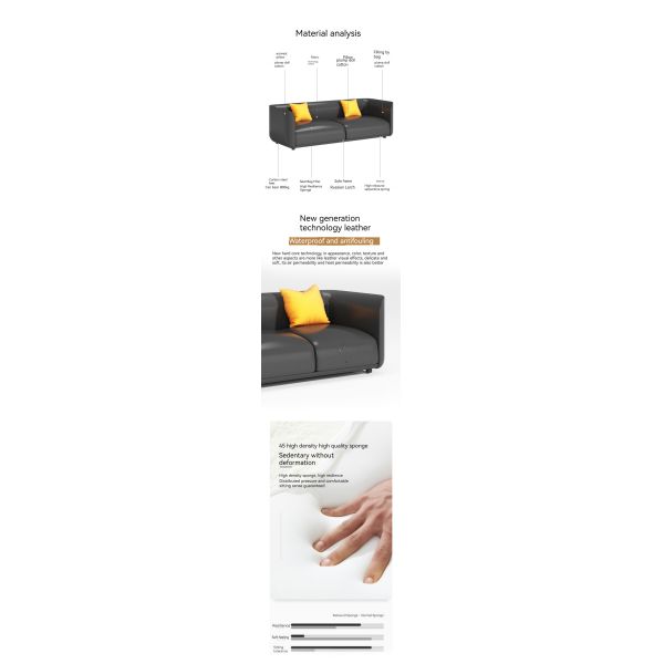 Chinese Style Reception Room Office Sofa Set with Three Leather Sofas and Coffee Table