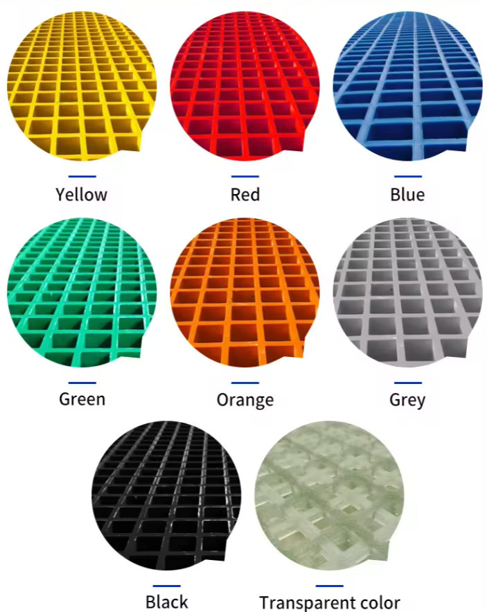 Easy To Clean And Maintain GRP Floor Grating FRP Farm Farm Processing Plant 38x38mm Long Service Life