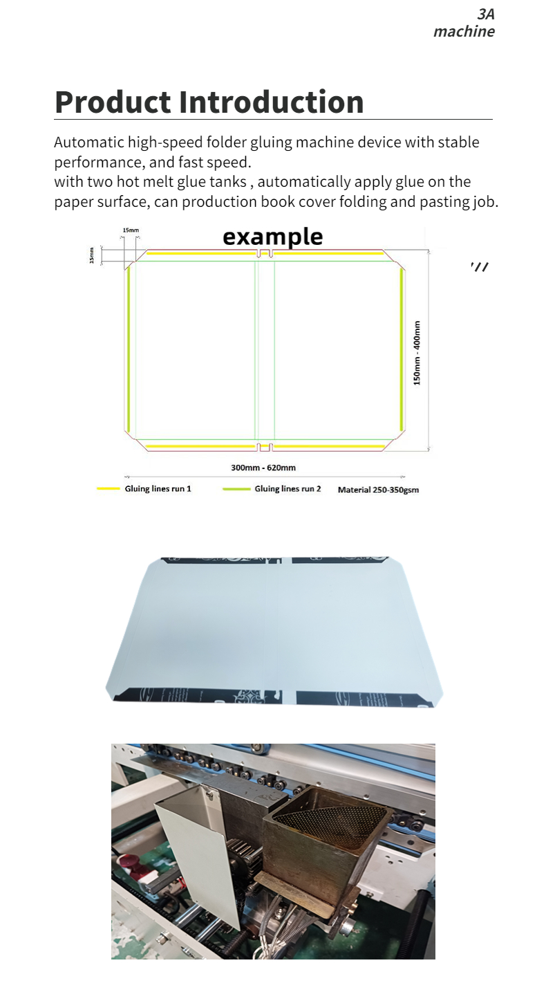 CQT800BS Automatic Book Cover Double Side Pasting Machine with Max Liner Speed 250m/Min