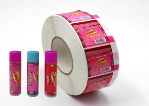 China Hard - Wearing Custom Adhesive Labels Pink Color Non Toxic For Lip Balm wholesale