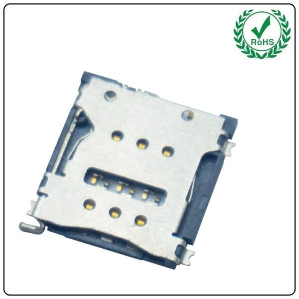 Quality PTFE insulation resistance Push Nano Sim Card Connector 1.5H With Card Tray for sale