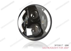 CREE LED Chip Jeep LED Headlights 50W Hi / Lo Beam With White Blue Yellow DRL