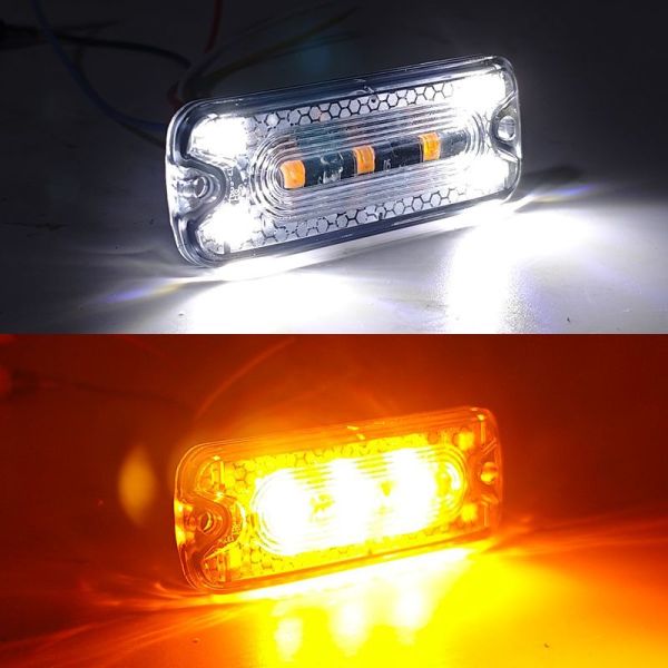 12V 24V LED Amber Strobe Warning Light for Trucks R10 R65