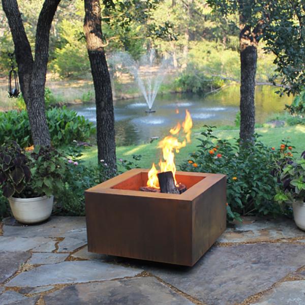 Quality Round 1000mm Rustic Red Steel Backyard Fire Pit or Customized for sale