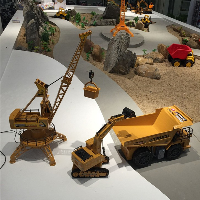 Remote Control Crane Tower Crane Electric Wire Control Engineering Vehicle Model