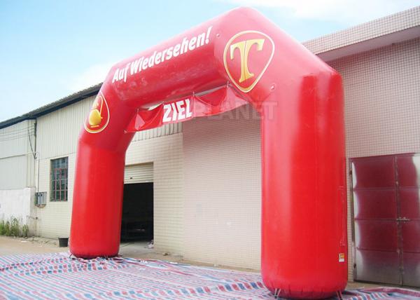 Quality Red Custom Inflatable Arch PVC Tarpaulin , Inflatable Race Arch Logo Printing for sale