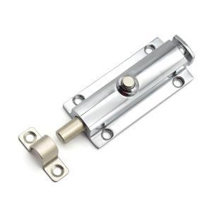 Zinc Alloy Button Spring Latch Lock 83.5x30.6mm , Lockable Slide Bolt Latch For Guard Against Theft